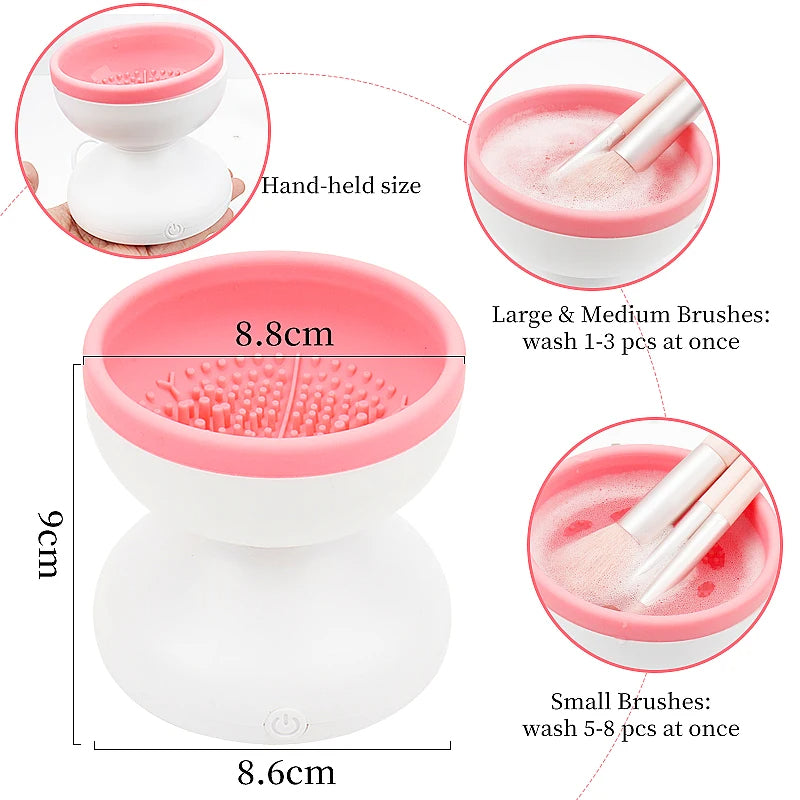 Nettoyeur de pinceaux de maquillage portable USB