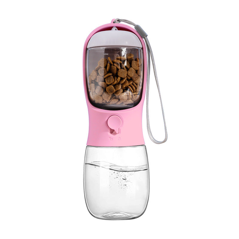 Bouteille d'eau portable pour chiens avec récipient pour nourriture