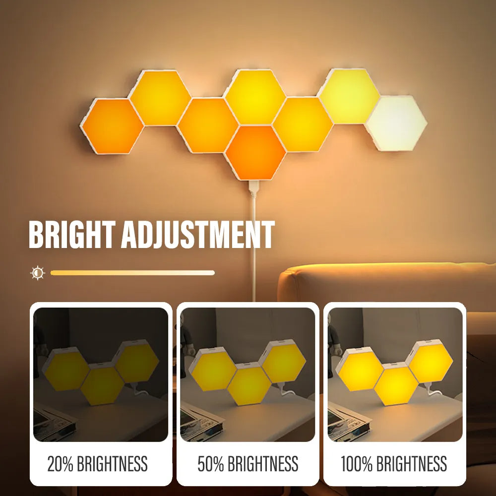 Appliques murales d'intérieur à LED hexagonales Bluetooth RVB