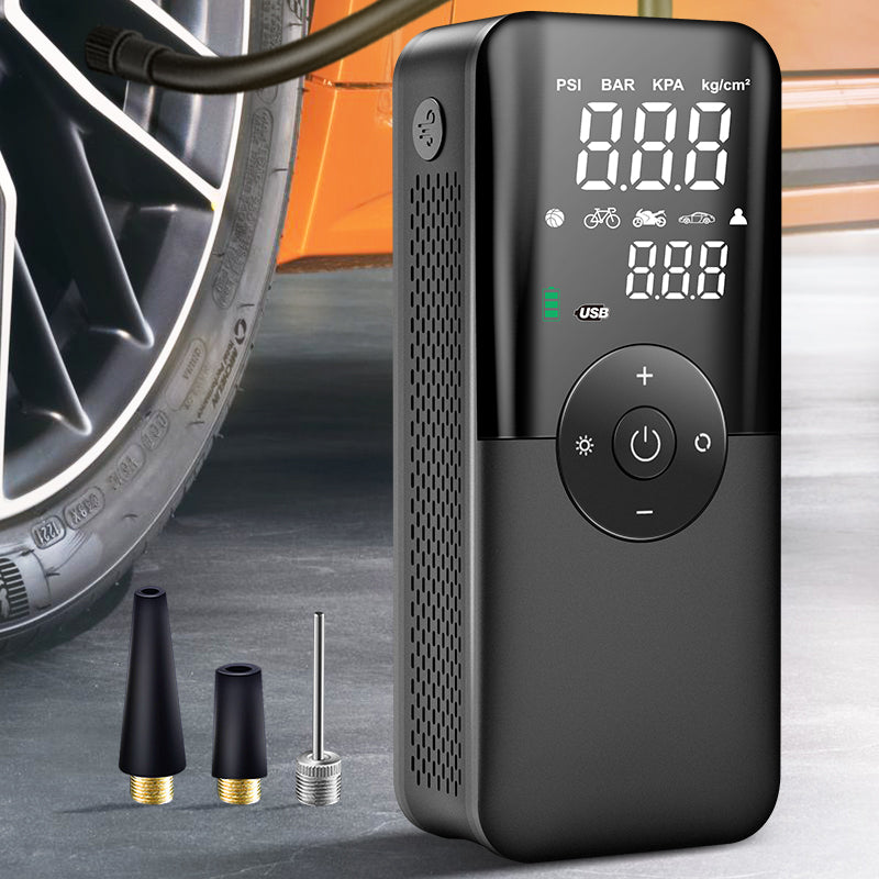 Compresseur de pompe à air numérique portable rechargeable pour pneus