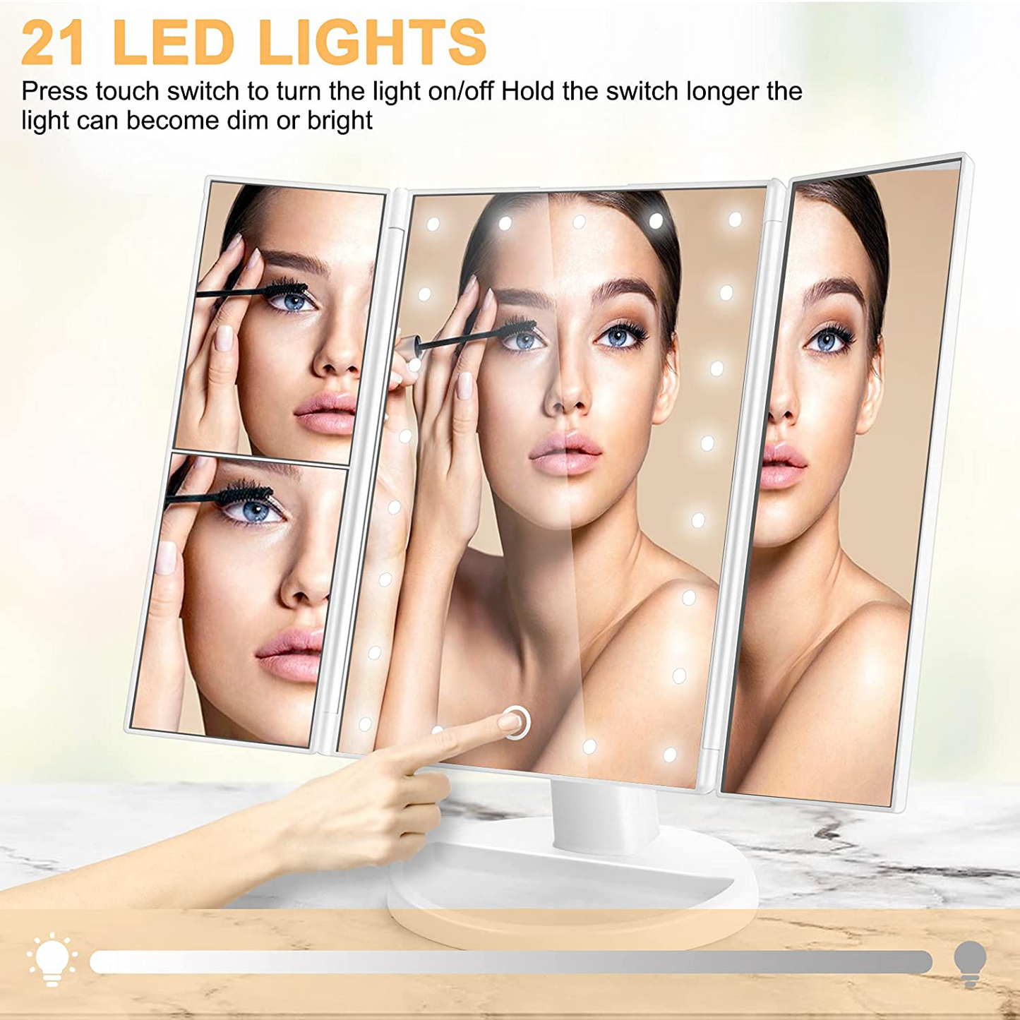 Miroir de maquillage lumineux