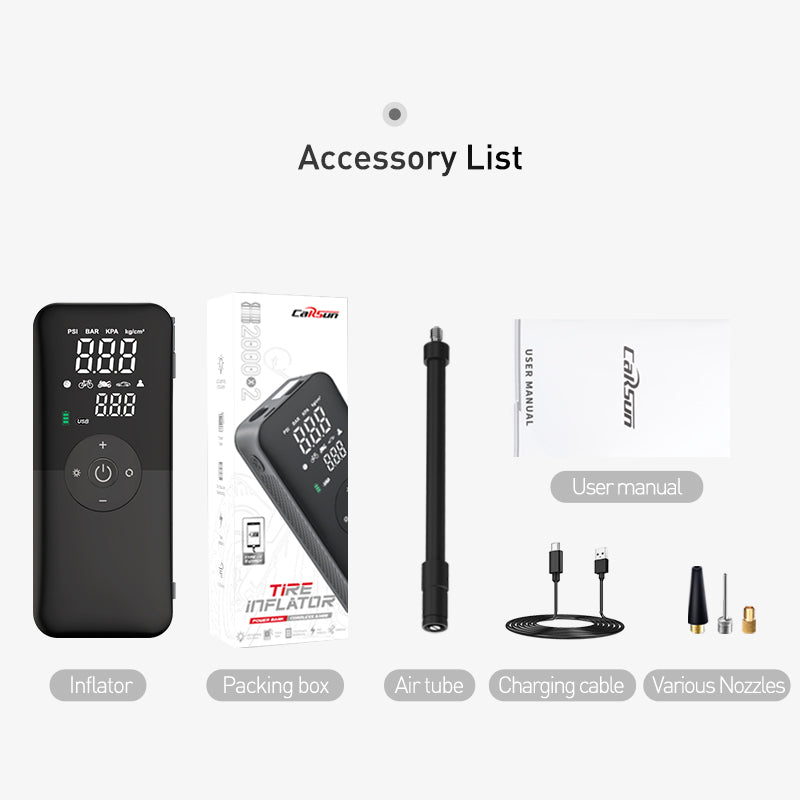 Compresseur de pompe à air numérique portable rechargeable pour pneus