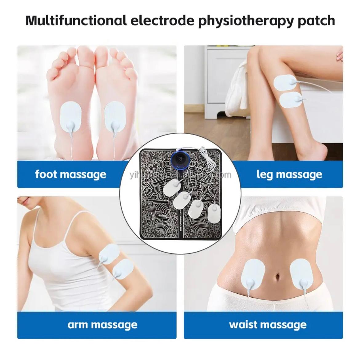 Paillasson EMS avec 4 pads et télécommande - 8 modes et 19 intensités - pliable