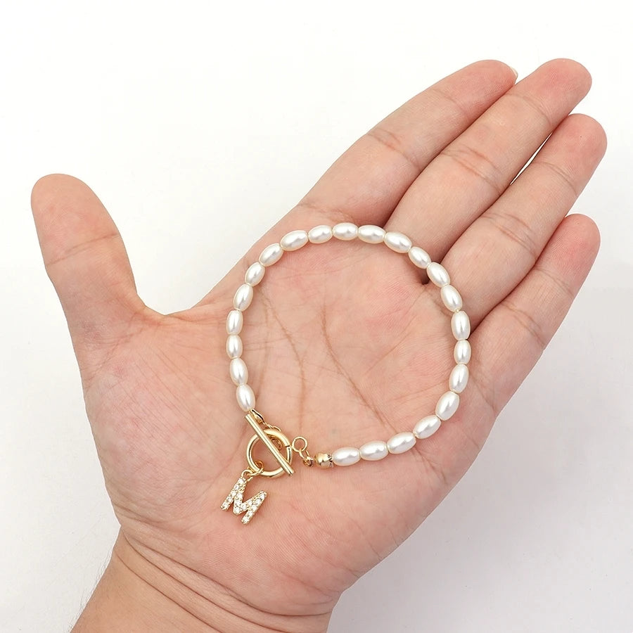 Bracelet pavé de zircons avec 26 initiales