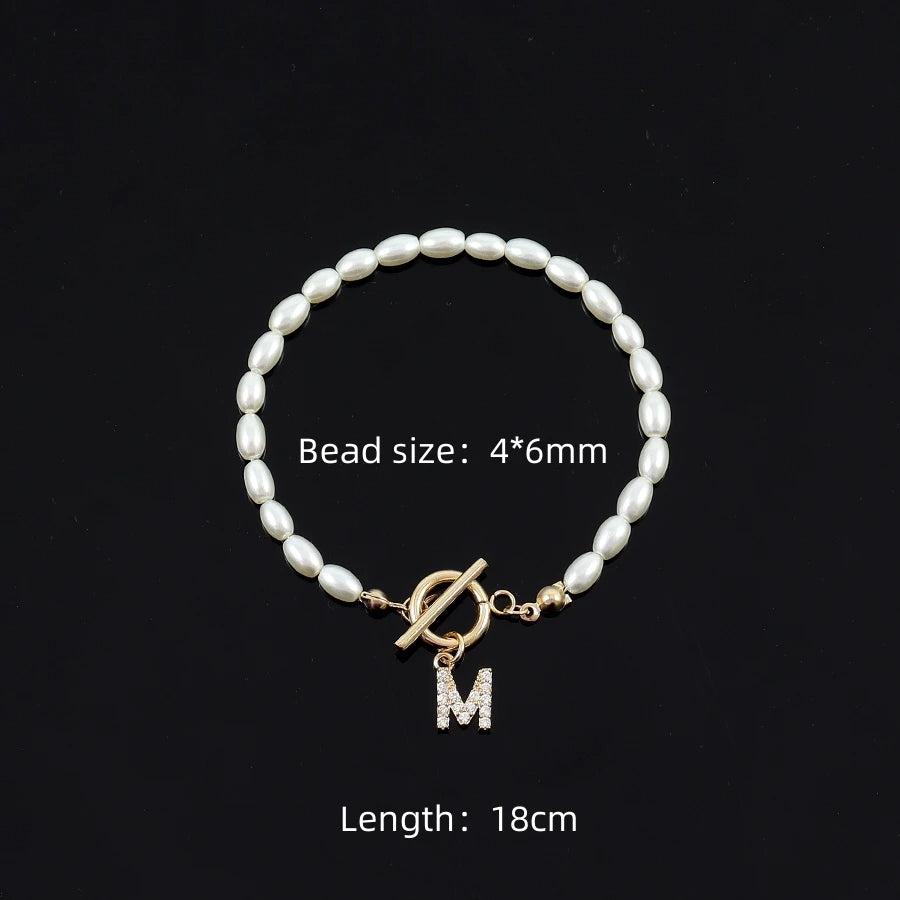 Bracelet pavé de zircons avec 26 initiales