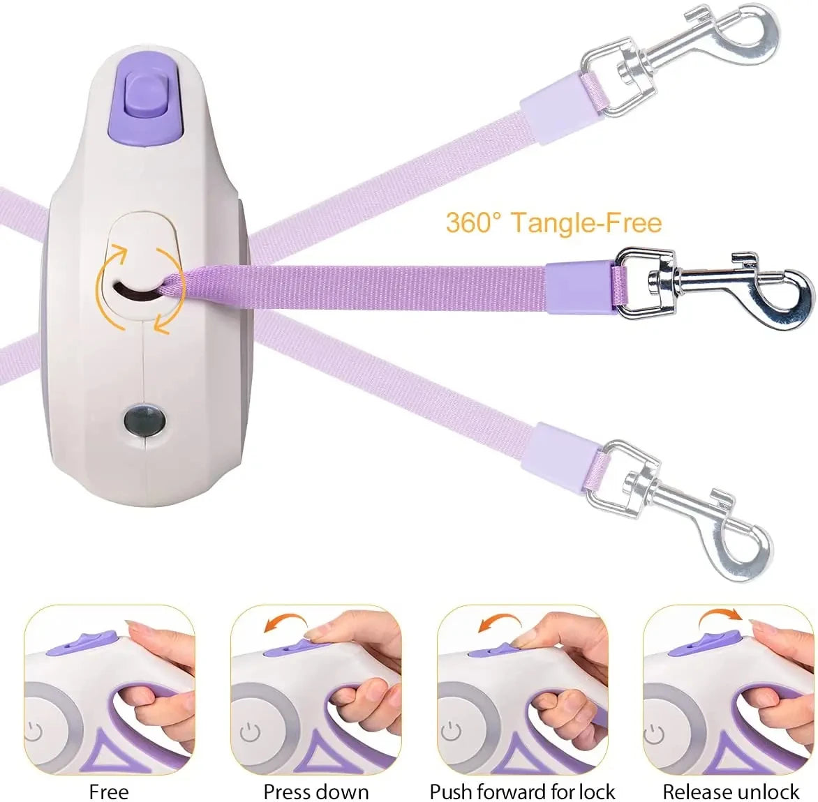 Corde de promenade rétractable et lumineuse pour chien