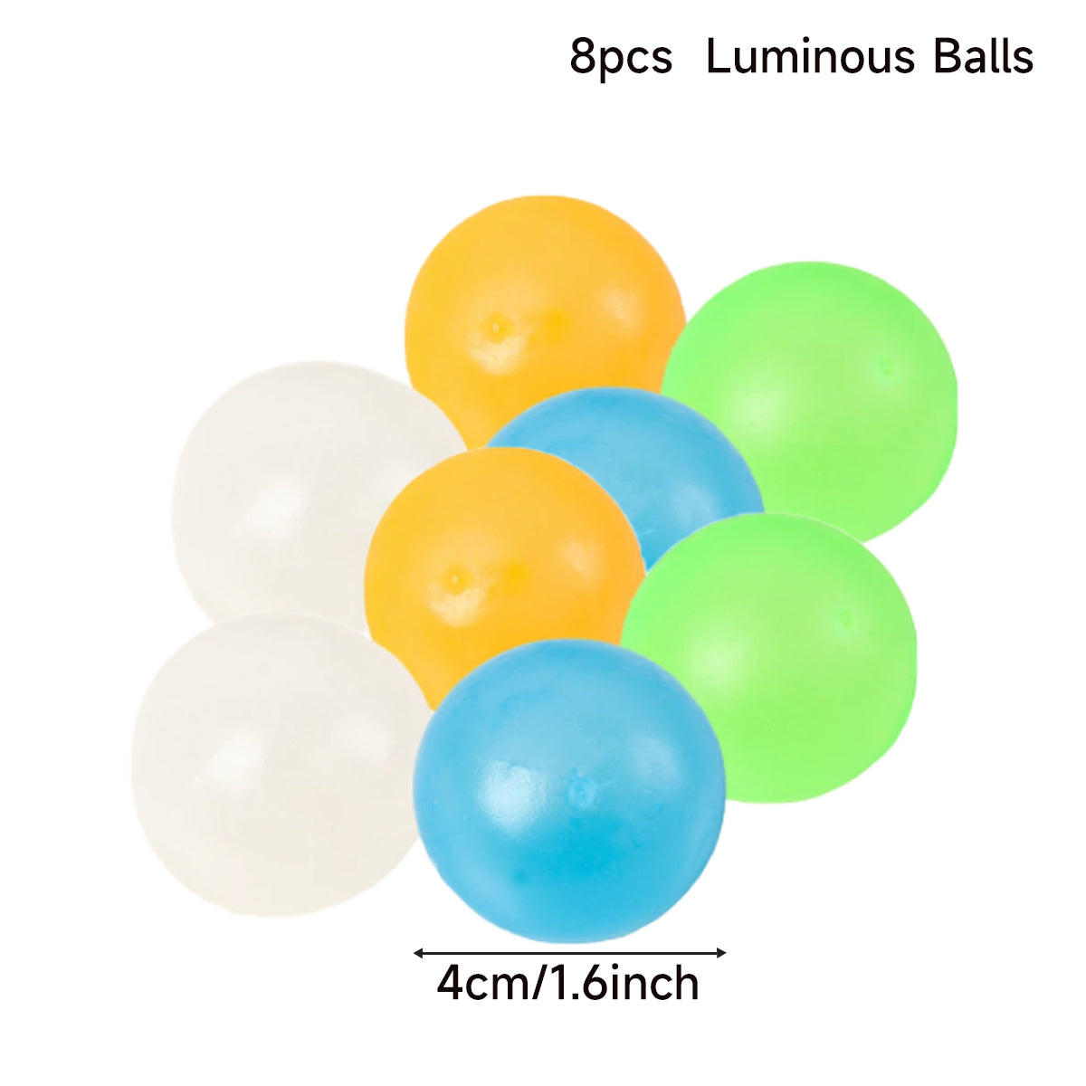 Balles rebondissantes collantes luminescentes